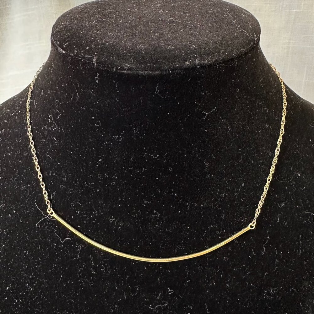 Vintage CARLA Gold Filled Curved Bar Necklace
